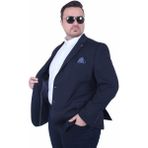 Starbattal Erkek Büyük Beden 4 Drop Blazer Zaha Ceket 500603 Lacıvert - Lacivert - 72