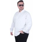 Starbattal Erkek Büyük Beden Ekru Gömlek Uzun Kollu Casual Rahat Kalıp - 5XL
