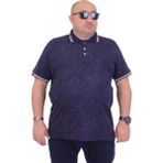 Starbattal Erkek Büyük Beden Polo Yaka Mat Baskılı Tişört 24451 Marin - 3XL