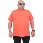Starbattal Erkek Büyük Beden Polo Yaka Mat Baskılı Tişört 24451 Nar Çiçeği - 3XL - Nar Çiceği