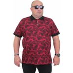Starbattal Erkek Büyük Beden Polo Yaka Tişört Hawai 24455 Bordo - 8XL