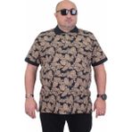 Starbattal Erkek Büyük Beden Polo Yaka Tişört Hawai 24455 Lacıvert - 6XL - Lacivert