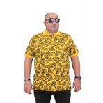 Starbattal Erkek Büyük Beden Polo Yaka Tişört Hawai 24455 SARI