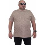 Starbattal Erkek Büyük Beden Polo Yaka Tişört Leaf 24457 Bej - 4XL