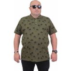Starbattal Erkek Büyük Beden Polo Yaka Tişört Palm 24460 Askeri Yeşil - 4XL