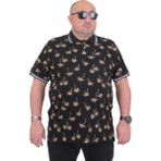 Starbattal Erkek Büyük Beden Polo Yaka Tişört Palm 24460 Sıyah - 3XL - Siyah
