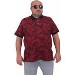 Starbattal Erkek Büyük Beden Polo Yaka Tişört Skull 24454 Bordo - 5XL