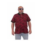 Starbattal Erkek Büyük Beden Polo Yaka Tişört Skull 24454 BORDO