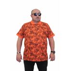 Starbattal Erkek Büyük Beden Polo Yaka Tişört Skull 24454 TURUNCU