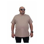 Starbattal Erkek Büyük Beden Polo Yaka Tişört Square 24452 BEJ