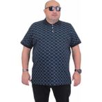 Starbattal Erkek Büyük Beden Polo Yaka Tişört Square 24452 Lacıvert - 4XL - Lacivert