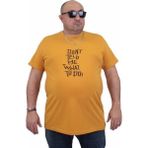 Starbattal Erkek Büyük Beden Sıfır Yaka T-Shirt Cool Boys 24125 Hardal - 4XL
