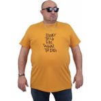 Starbattal Erkek Büyük Beden Sıfır Yaka T-Shirt Cool Boys 24125 Hardal - 5XL