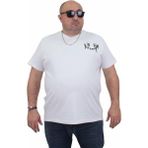 Starbattal Erkek Büyük Beden Sıfır Yaka T-Shirt Gang 24132 Beyaz - 4XL