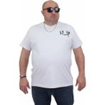 Starbattal Erkek Büyük Beden Sıfır Yaka T-Shirt Gang 24132 Beyaz - 6XL