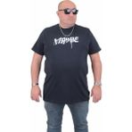 Starbattal Erkek Büyük Beden Sıfır Yaka T-Shirt Maybe 24128 Lacıvert - Lacivert - 3XL
