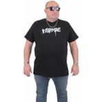 Starbattal Erkek Büyük Beden Sıfır Yaka T-Shirt Maybe 24128 Sıyah - Siyah - 4XL