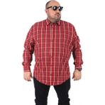 Starbattal Erkek Ekoseli Gömlek 2XL Kırmızı Uzun Kol Günlük Stil Regular Fit