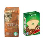 Starbucks Caffe Colombia Filtre Kahve 250 gr + Kahve Filtre Kağıdı No 4/80LI - 1 Paket - Kağıt Filtre