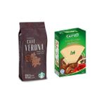 Starbucks Caffe Verona Filtre Kahve 250 gr + Kahve Filtre Kağıdı No 4/80LI - 1 Paket - Kağıt Filtre