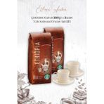 Starbucks Ethiopia Arabica Çekirdek Kahve 250 gr x 2 Adet ve Türk Kahvesi Fincan Seti 2'li - 250 ml