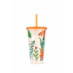 Starbucks Sera Çiçekleri Baskılı Plastik Yeniden Kullanılabilir Soğuk İçecek Bardağı 710 ml
