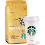 Starbucks Veranda Arabica 250 gr Çekirdek Kahve ve Starbucks Plastik Bardak