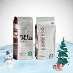 Starbucks Yılbaşı Paketi Çekirdek Kahve Pike Place Roast ve Espresso Dark Roast 250 gr - 1 Paket - Kavrulmuş Çekirdek