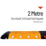 Starçelik 2 Metre Eko Klasik Hız Kesici Set Kapaklı Plastik Yol Kasisi
