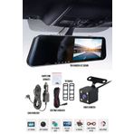 STARCOM Araç Kamerası Dikiz Aynası- Çift Kameralı, Full Hd 1080p, 170° Geniş Açı, Gece Görüşlü, Geri Görüş