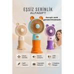 STARCOM Mini Fan Usb Vantilatör El Fanı Taşınabilir Vantilatör Şarjlı Sevimli Kulaklı 3 Kademeli Sessiz Masaüstü