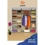 Stark Xtra Cift Yandan Rafli Celik Profilli Bez Dolap