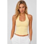 Starlight Tereyağ Sarısı Premium Halter Yaka Top Halter Tank