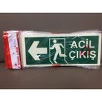 Starline Fosforlu Fotolümen Acil Çıkış Sol Ikaz Levhası (2 Adet) - Yeşil