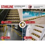Starline Kaydırmaz Bant Siyah-Sarı 25MM x 15M Güvenlik ve Uyarı Şeridi - 1 Adet