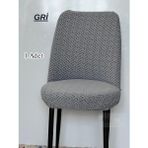 StarMall Jakarlı Kumaş Ilmek Desen Oval Sandalye Kılıfı. Lastikli, Yıkanabilir, Esnek Sandalye Örtüsü 1 Adet - 40 x 40 cm - Gri