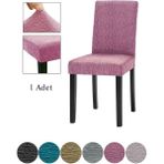 StarMall Jakarli Sandalye Örtüsü Çubuk Desen Yüksek Esnekli Sandalye Kılıfı (1 Adet) - 35 x 45 cm - Pembe