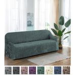 StarMall Kadife 3 Kişilik Koltuk Örtüsü Lastikli Kanepe Örtüsü | Lastikli Koltuk Örtüsü | Koltuk Kılıfı - Yeşil - 180 x 230 cm