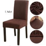StarMall Likrali Sandalye Kılıfı, Lastikli,esnekli Sandalye Örtüsü Pitikare Desen 1 Adet - 35 x 45 cm - Kahverengi