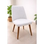 StarMall Oval Sandalye Kılıfı Büyük Oval Mutfak Sandalye Kılıfı Likralı Yıkanabilir Streç Lastikli 1 Adet - 46 x 57 cm - Krem