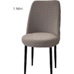 StarMall Tuğla Desen Oval Sandalye Kılıfı Likralı Esnek Yıkanabilir Lastikli Sandalye Örtüsü (1 Adet) - 40 x 40 cm - Vizon