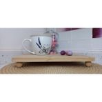 Starnewstore Ahşap Ayaklı Sunum Tepsisi, Doğal Ahşap, Top Ayaklı Dekoratif Ahşap Yükseltici, Banyo - Antrasit - Mavi - 100 ml