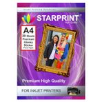 Starprint Inkjet Yazıcılara Uyumlu Yapışkanlı Sticker Parlak Fotoğraf Kağıdı 200Gr A4 20 Adet