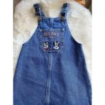 Starry Couture Mickey Nakışlı Kot Salopet Kız Çocuk Elbise - Mavi - 2 - 3 Yaş