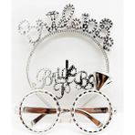Starseven Bride To Be Yazılı Taç ve Bride To Be Yazılı Gözlük Seti Gümüş Renk
