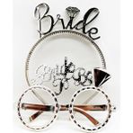 Starseven Bride Yazılı Taç ve Bride To Be Yazılı Gözlük Seti Gümüş Renk
