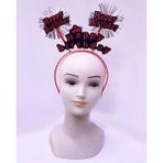 Starseven Happy Birthday Yazılı Püsküllü Neon Kırmızı Renk Doğum Günü Tacı 22X19 cm