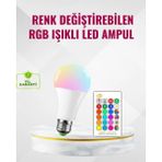Starseven Rgb Uzaktan Kumandalı LED Ampul 16 Renk Dekoratif Aydınlatma