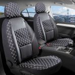 Startcar Chery Tiggo Deri Detaylı Oto Koltuk Kılıfı Ön Arka Set Siyah Beyaz Alpine Model Scr - Siyah - Beyaz