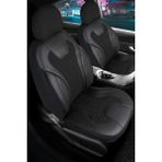 Startcar Citroen Xsara Deri Detaylı Oto Koltuk Kılıfı Ön Arka Set Siyah Siena Seri Scr